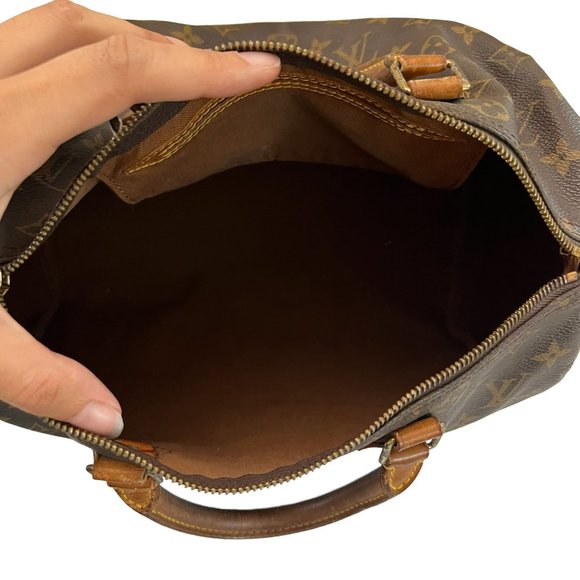 Authentic Louis Vuitton Satchel Bag Speedy 30 Monogram Used LV Handbag Vintage - Picture 11 of 14